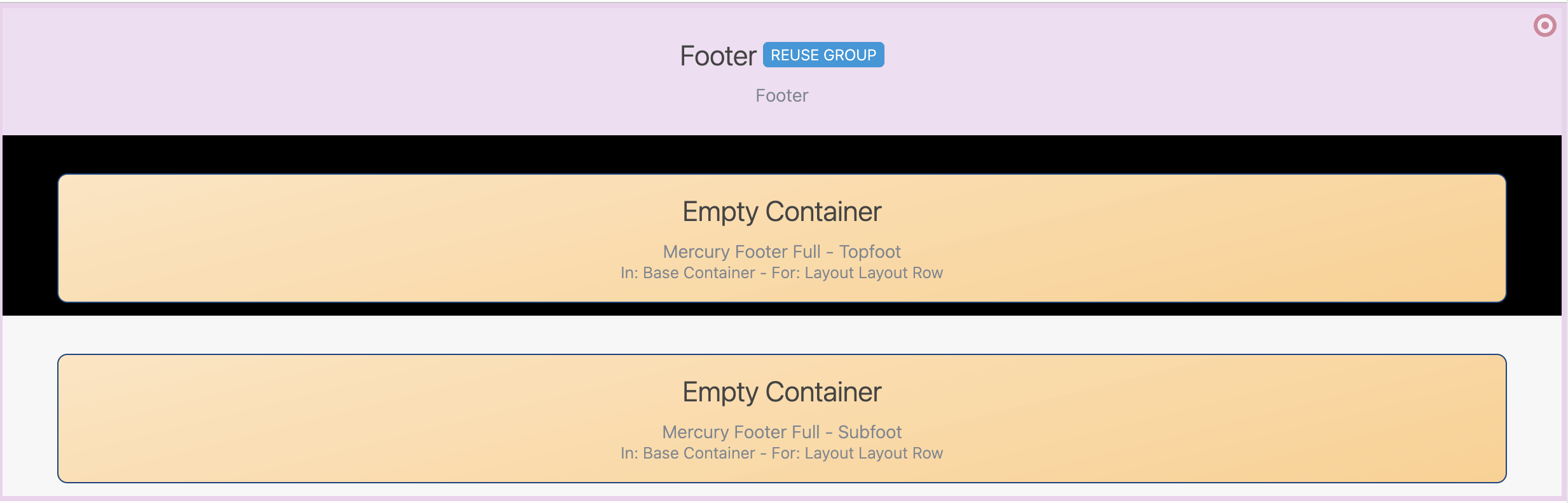 Container structure of the footer (c) Alkacon Software Container structure of the footer