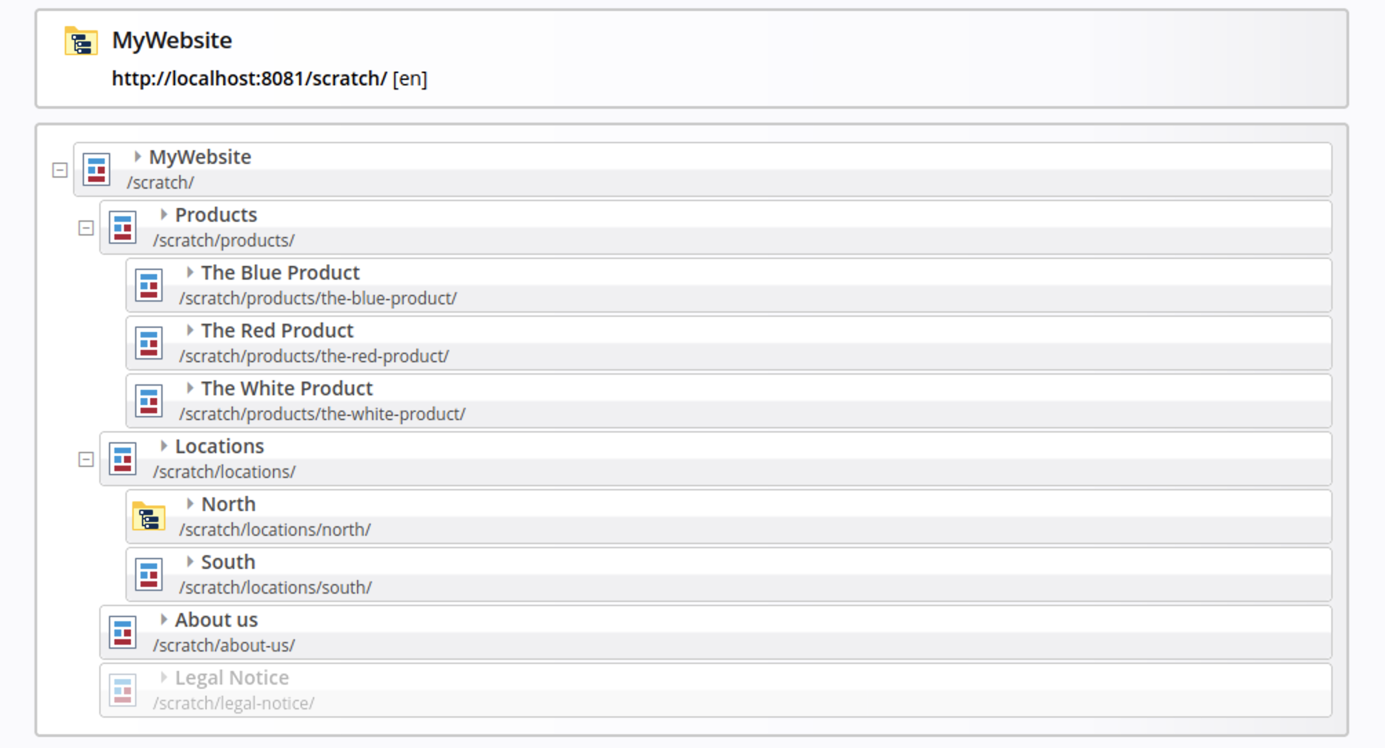 Subsitemap in the Sitemap Editor