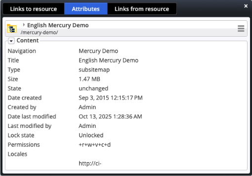 Info dialog for a folder